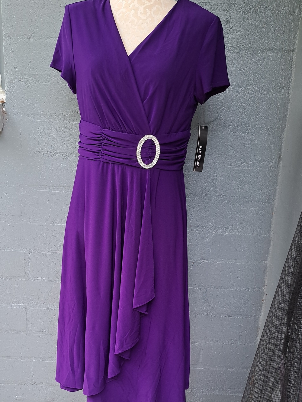 R&M Richards Dress with Rhinestone Buckle Size 10